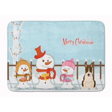 Carolines Treasures Christmas Bull Terrier Dark Brindle Machine Washable Memory Foam Mat BB2467RUG